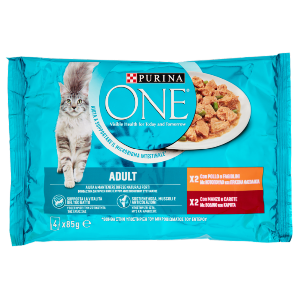 PURINA ONE Single Serve - Adult - Pollo e Manzo - 4x85g
