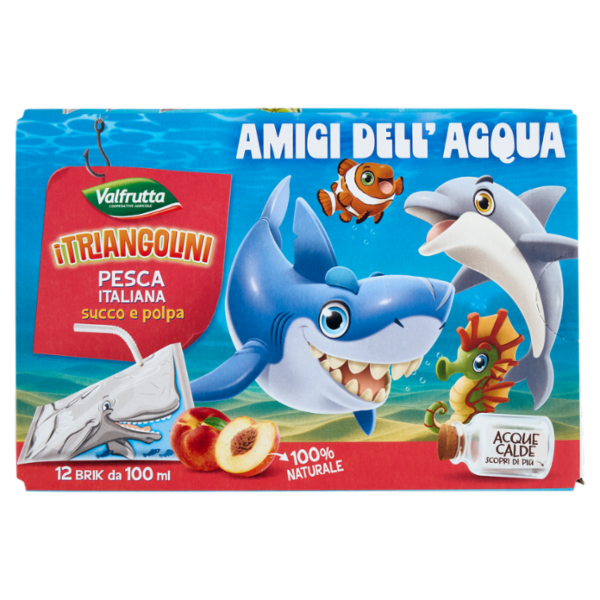 Valfrutta i Triangolini Pesca Italiana succo e polpa Brik