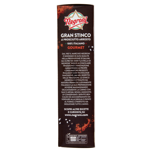 Negroni Gran Stinco di Prosciutto Arrosto 100% Italiano Gourmet 800 g