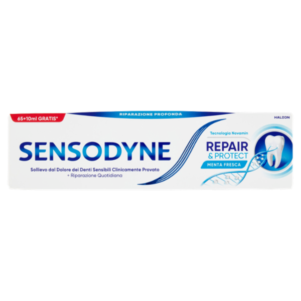 Sensodyne Repair & Protect, Dentifricio per Denti Sensibili, Uso Quotidiano, 65+10ML gratis