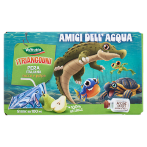 Valfrutta i Triangolini Pera Italiana Succo e Polpa Brik 8 x 100 Ml
