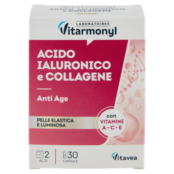 Laboratoires Vitarmonyl Acido Ialuronico e Collagene Anti Age 30 Capsule 13,7 g