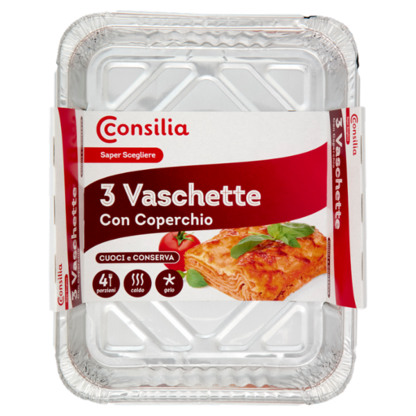 Consilia Saper Scegliere Vaschette con Coperchio 4 porzioni 3 pz