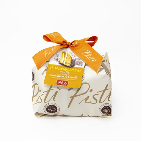 Panettone Farcito Di Crema Al Mandarino Di Ciaculli Ricoperto Di Cioccolato Bianco - Senza Uvetta E Scorze Di Agrumi Canditi