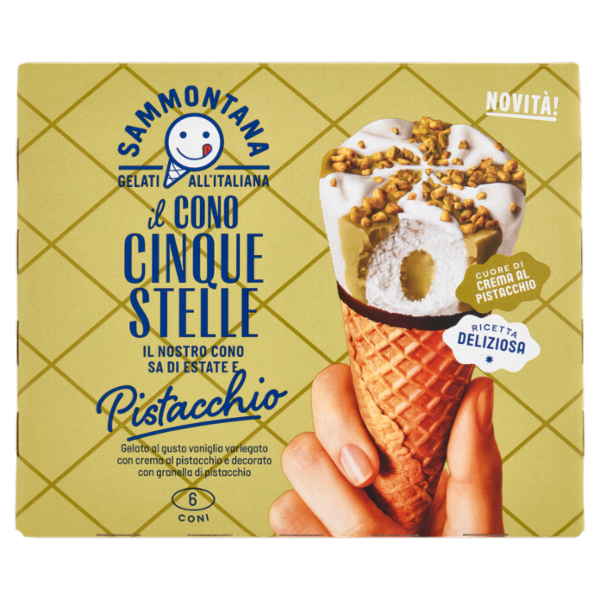 Sammontana il Cono Cinque Stelle Pistacchio 6 x 60 g