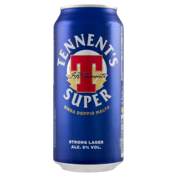 TENNENT'S SUPER Birra strong lager doppio malto lattina 44cl