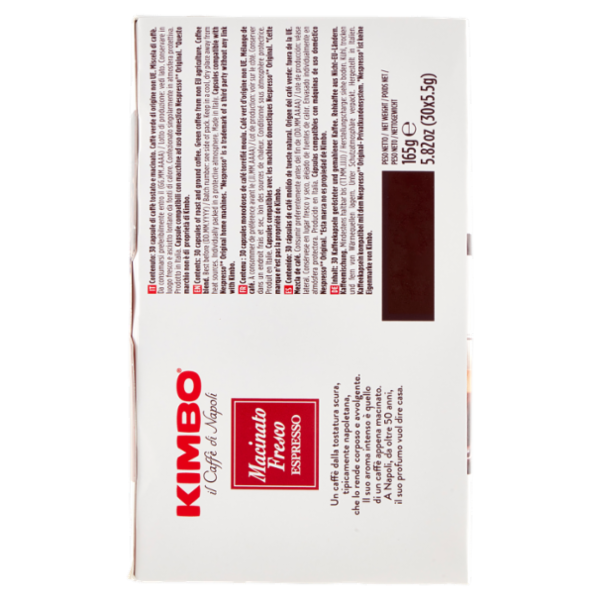 Kimbo Macinato Fresco Espresso Capsule Compatibili con le Macchine Nespresso* 30 x 5.5 g