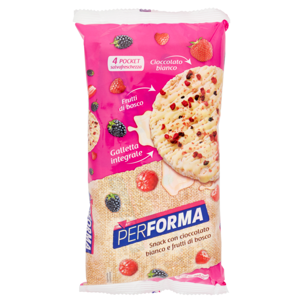 Performa Snack gallette con cioccolato bianco e frutti di bosco - 8 x 16,5 g