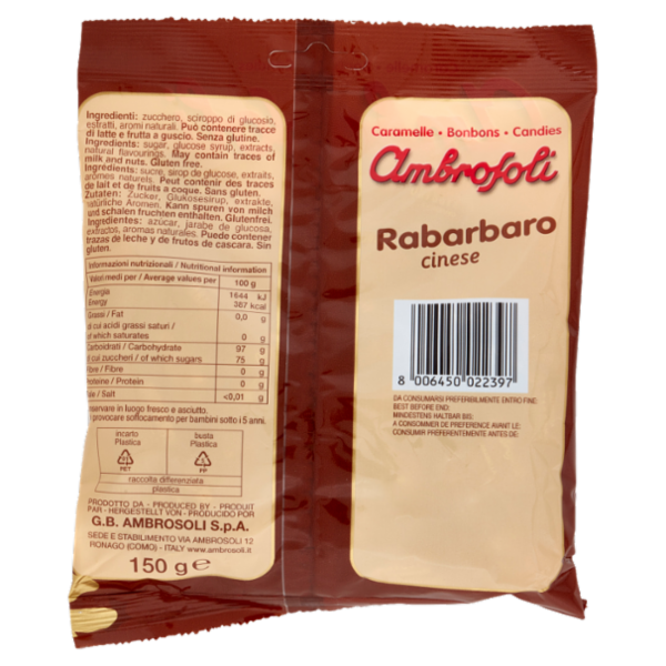 Ambrosoli Caramelle Rabarbaro cinese 150 g