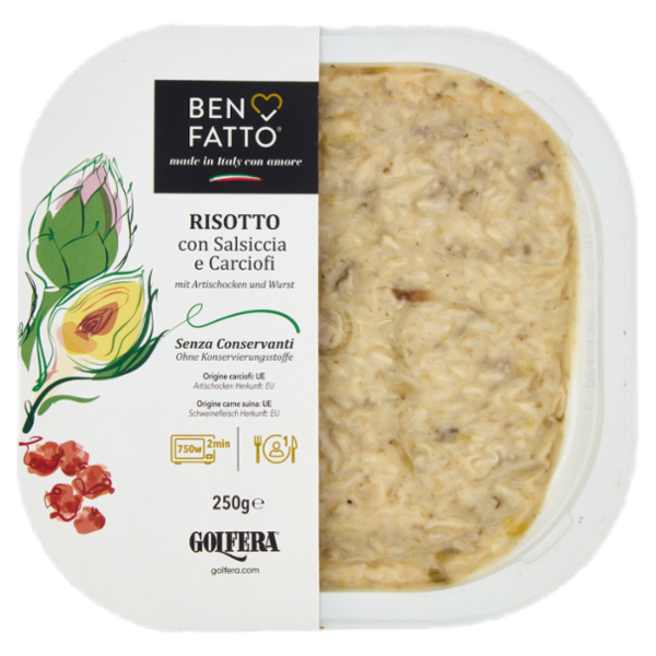 Golfera Ben Fatto Risotto con Salsiccia e Carciofi 250 g