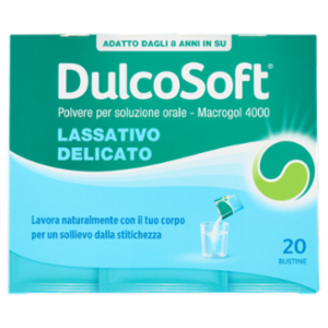 DulcoSoft Polvere Per Soluzione Orale - Macrogol 4000 Lassativo Delicato Bustine 20 x 10 g