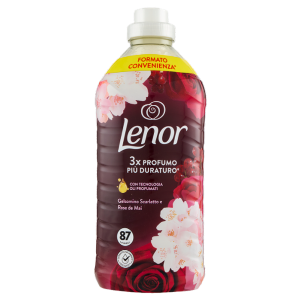 Lenor Ammorbidente Lavatrice Concentrato, Gelsomino Scarlatto e Rose de Mai, 87 Lavaggi 1,827 L