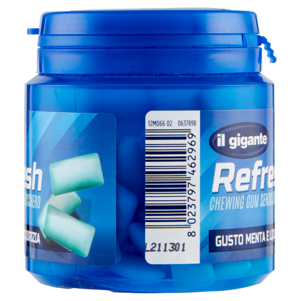 IL GIGANTE Refresh Chewing Gum Senza Zucchero Gusto Menta e Liquirizia 105 g