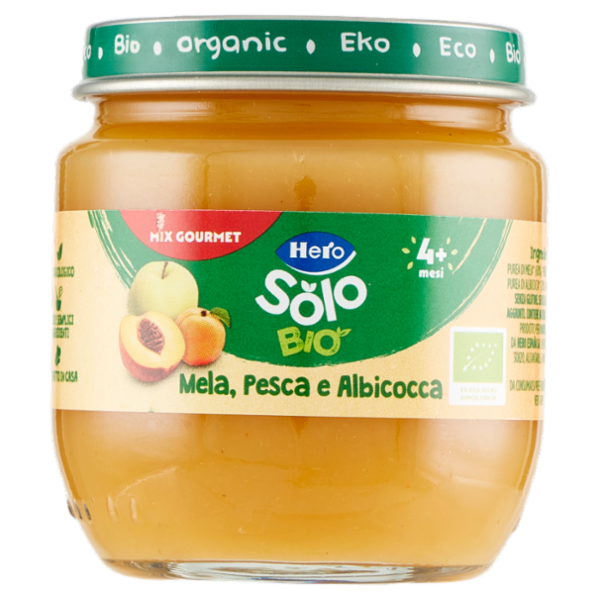 Hero Solo Bio Mela, Pesca e Albicocca 120 g