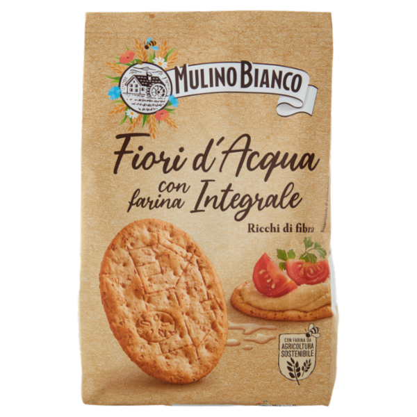 Mulino Bianco Fiori d'Acqua Cracker Integrali Senza Lievito Ricchi di Fibre 250g