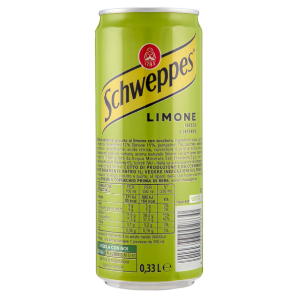 Schweppes Limone lattina sleek 0,33 L