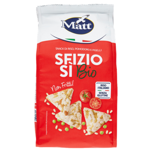 Matt SfizioSì Bio Snack di Riso, Pomodoro e Piselli 60 g