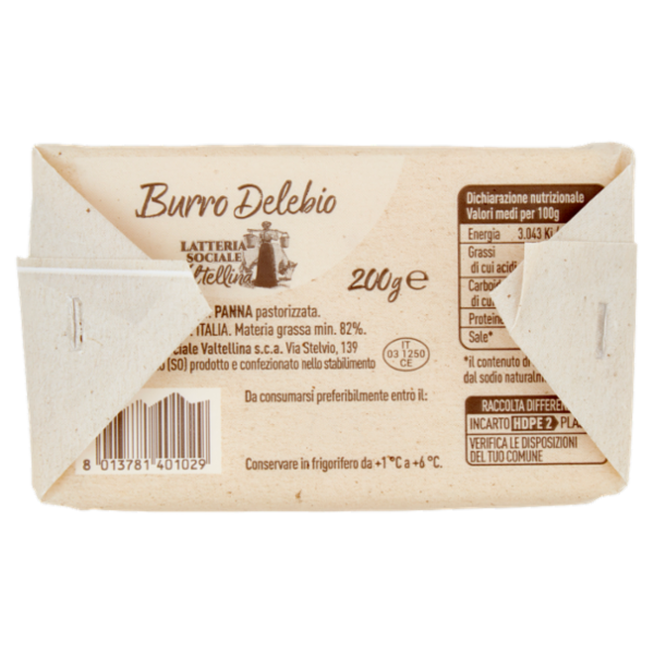Latteria Sociale Valtellina Burro Delebio 200 g