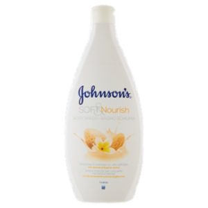 Johnson's Soft & Nourish Bagno Schiuma Con Olio Di Mandorle e Aroma Di Gelsomino 750 Ml