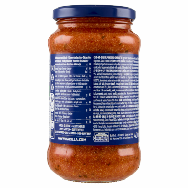 Barilla Sugo Ricotta 100% Pomodoro Italiano Condimento per Pasta 400g