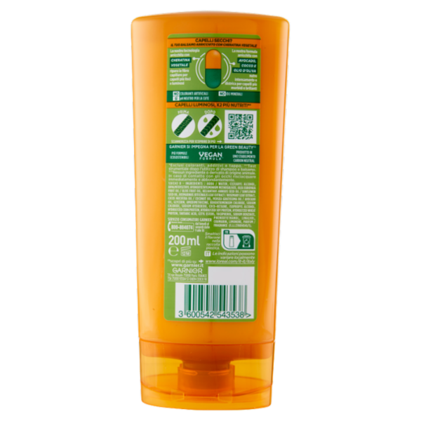 Garnier Fructis Balsamo Nutriente Oil Repair 3, ideale per capelli secchi, 200 ml