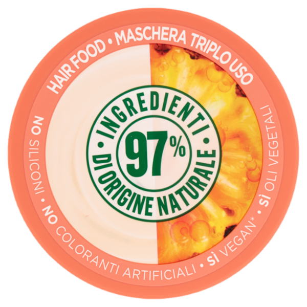 Garnier Fructis Hair Food Maschera Ananas Lunghezze Luminose, per capelli lunghi e spenti, 390 ml