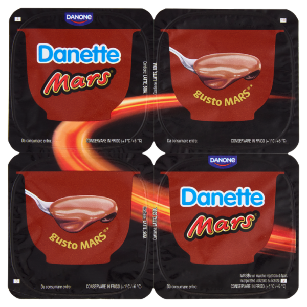 DANETTE Mars, Budino con Caramello Salato, Cioccolato e Cacao, 4x115g