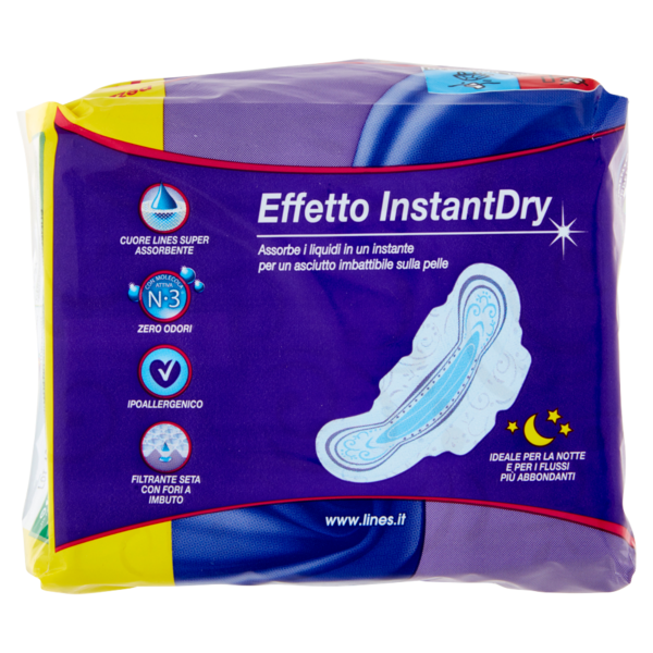 Lines Seta ultra notte lungo con ali 10+1 pz