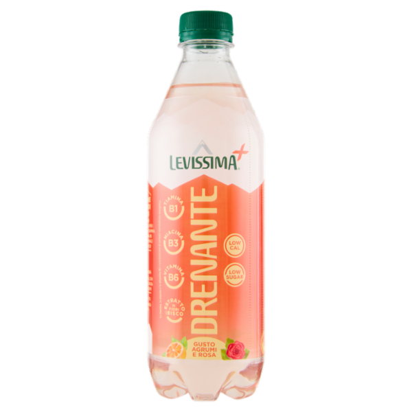LEVISSIMA⁺ Drenante, Acqua Minerale Naturale, Gusto Agrumi e Rosa