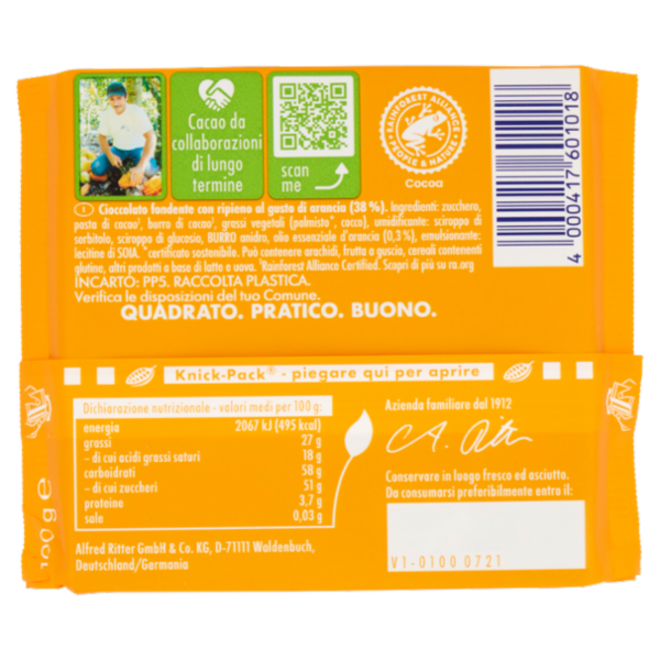 Ritter Sport Arancia 100 g