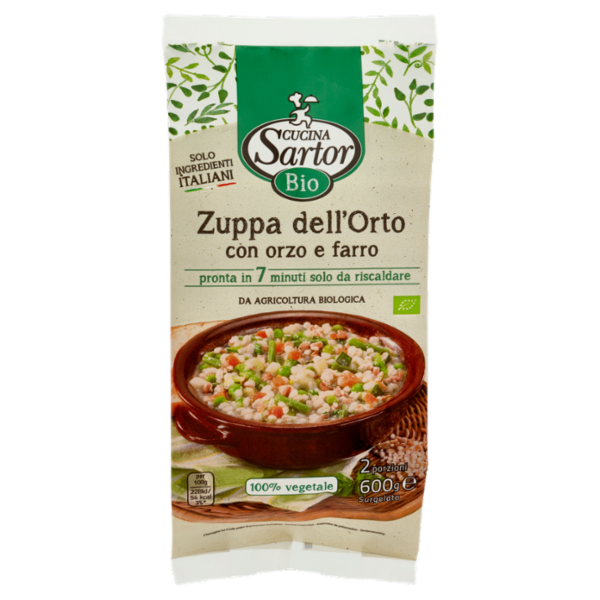 Cucina Sartor Bio Zuppa dell'Orto con orzo e farro Surgelato 600 g