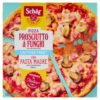 Schär Pizza Prosciutto & Funghi Con Pasta Madre Senza Glutine Lactose Free* Surgelata 390 g