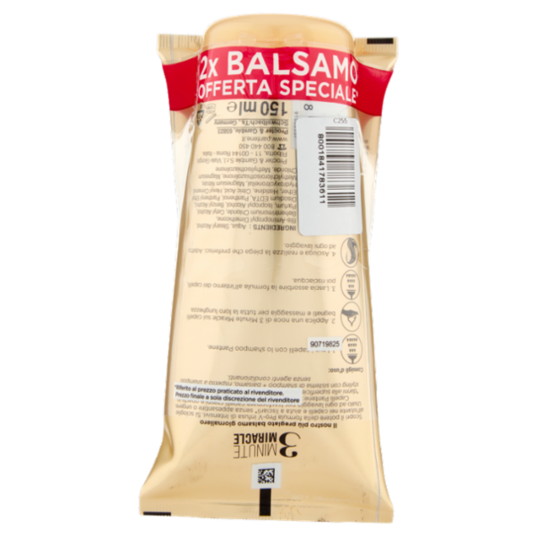 Pantene Pro-V 3 Minute Miracle Balsamo Lisci Effetto Seta 2x150 ml