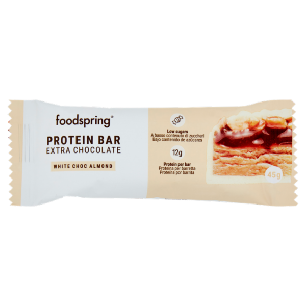foodspring Protein Bar Extra Chocolate White Choc Almond 1 x 45 g