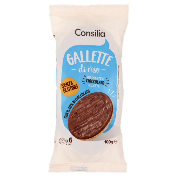 Consilia Gallette di Riso Ricoperte di Cioccolato al Latte 100 g