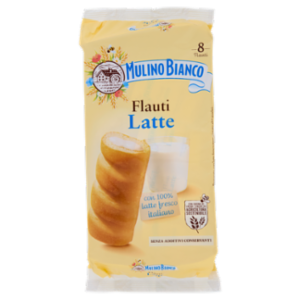 Mulino Bianco Flauti Latte Merenda Con 100% Latte Fresco Italiano 8 Pezzi 280g