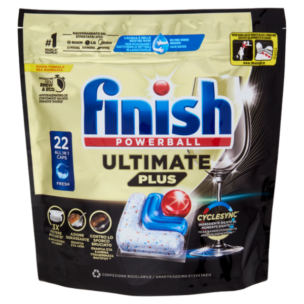 Finish Ultimate Plus Fresh pastiglie lavastoviglie 22 lavaggi 268,4 g