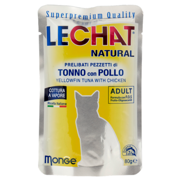 LeChat Natural Prelibati Pezzetti di Tonno con Pollo 80 g