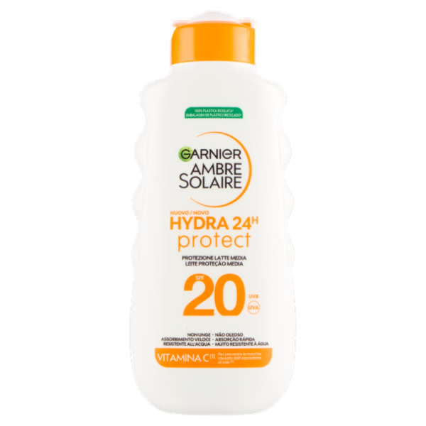 Garnier Ambre Solaire Hydra 24H Protect Protezione Latte Media SPF20 175 ml