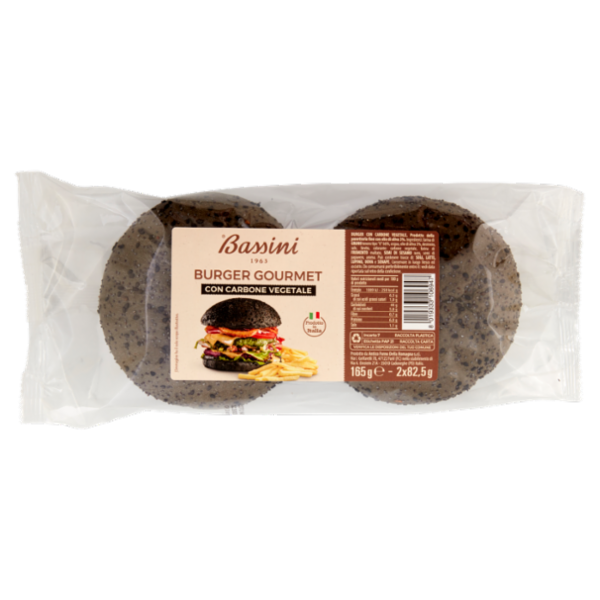 Bassini Burger Gourmet con Carbone Vegetale 2 x 82,5 g