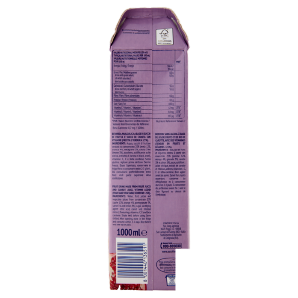 Yoga ACE Viola Melagrana Arancia Carota Limone con Vitamine 1000 ml