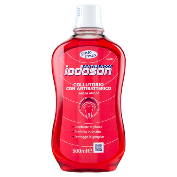 Iodosan Antiplacca Collutorio con Antibatterico per Pulizia Denti e Protezione Gengive 500 ml