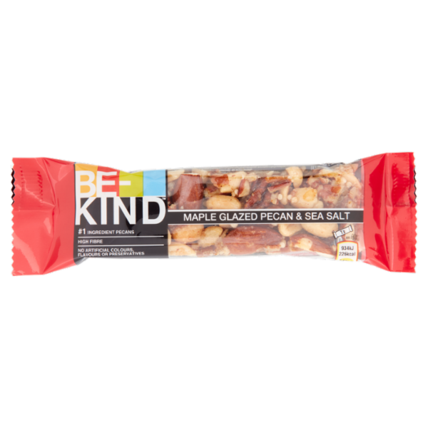 Be-Kind Barretta Noci Pecan, Sciroppo d'Acero, Sale Marino 40 g