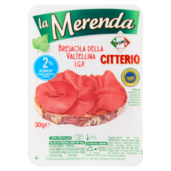 Citterio la Merenda Bresaola della Valtellina I.G.P. 30 g