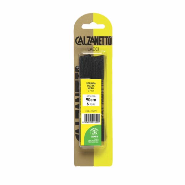 Calzanetto Stringa Piatta Nera 90 cm 2 Paia