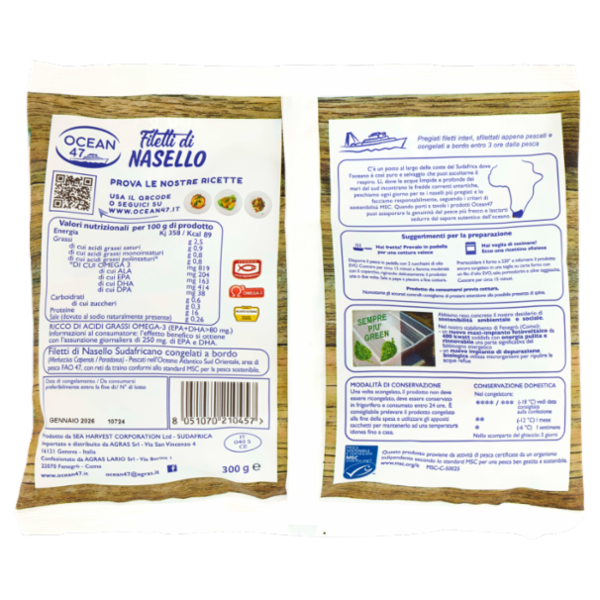 Ocean 47 Filetti di Nasello Congelati 300 g