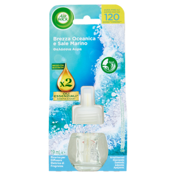 Air Wick Profumatore per Ambienti Brezza Oceanica e Sale Marino Ricarica 19 mL
