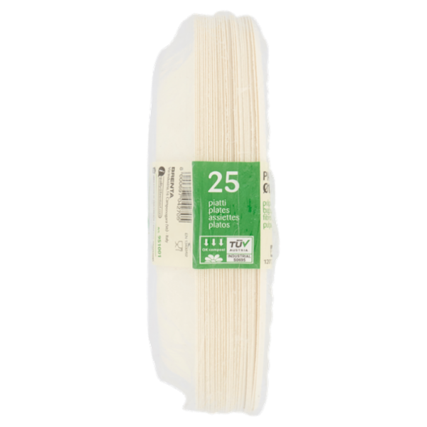 Biò Piatti Piani Ø18cm polpa di cellulosa 25 pz