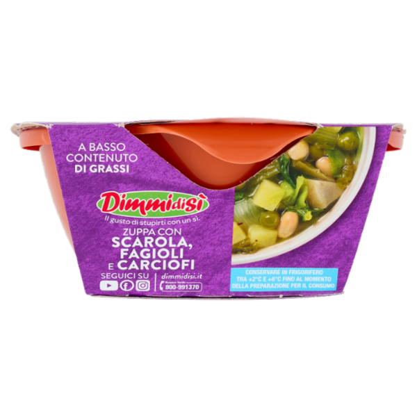 DimmidiSì Zuppa con Scarola, Fagioli e Carciofi Monoporzione 350 g