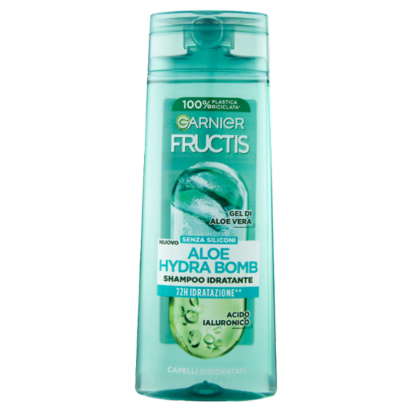 Garnier Fructis Shampoo Aloe Hydra Bomb, shampoo idratante per capelli disidratati, 250 ml